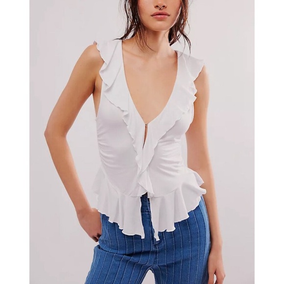 Free People Ruffle Me Away Tank Small NWT - Picture 3 of 16